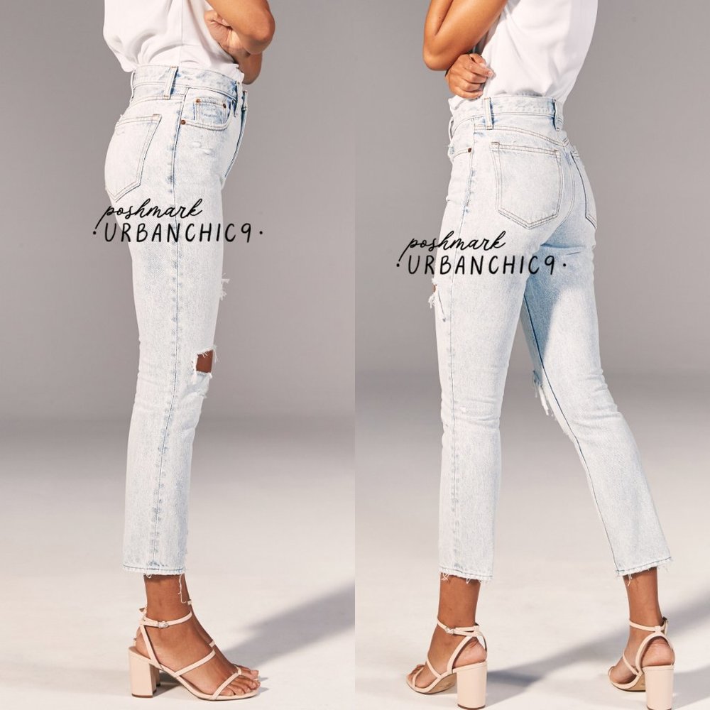 SOLD ABERCROMBIE High Rise Mom Jean Acid 28L - Picture 4 of 16